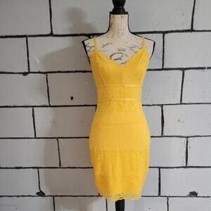 BUNDLE SALE!  GUESS Yellow Lace Spaghetti Strap Dress Sz M